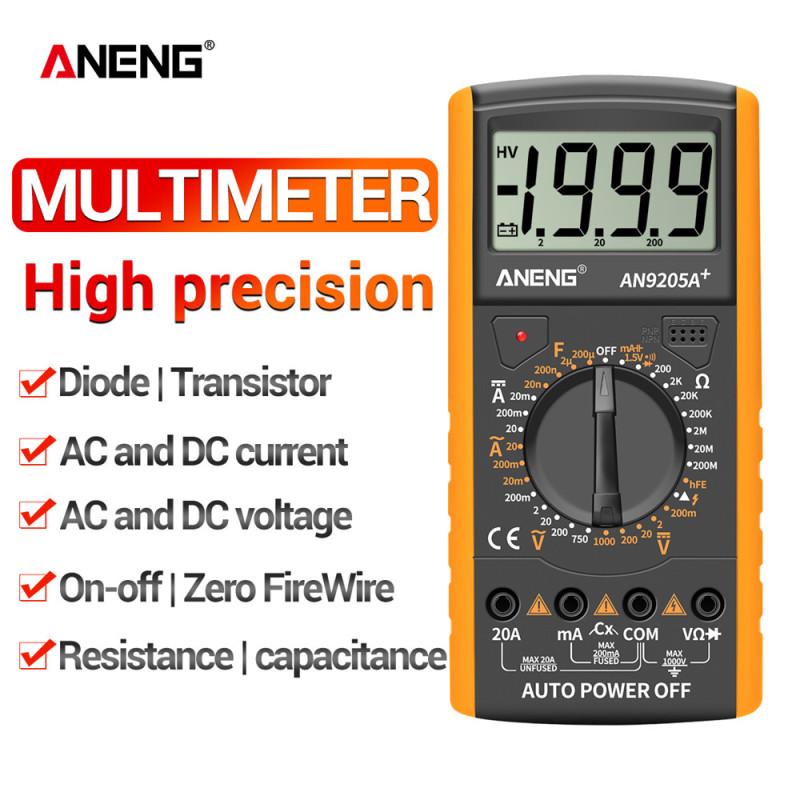 Цифровой мультиметр Aneng An9205a + True-rms, тестер транзисторов, тестер конденсаторов, автомобильная электротехника