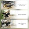 Kneeling Chair with Rocking Movement, in Linen-Effect Fabric and Birch Wood, 50x73x55 cm, Black