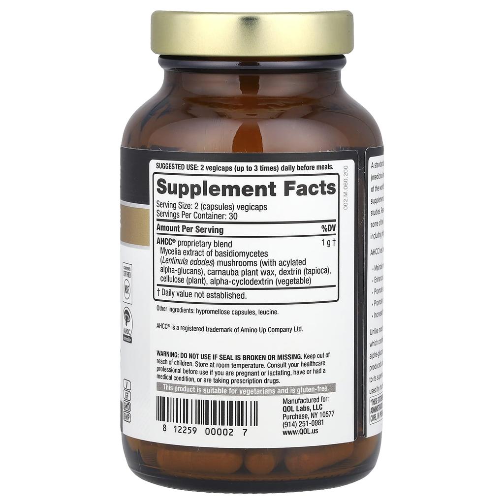 Kinoko® Gold Ahcc®, with Acylated Alpha Glucan, 60 Veggie Capsules