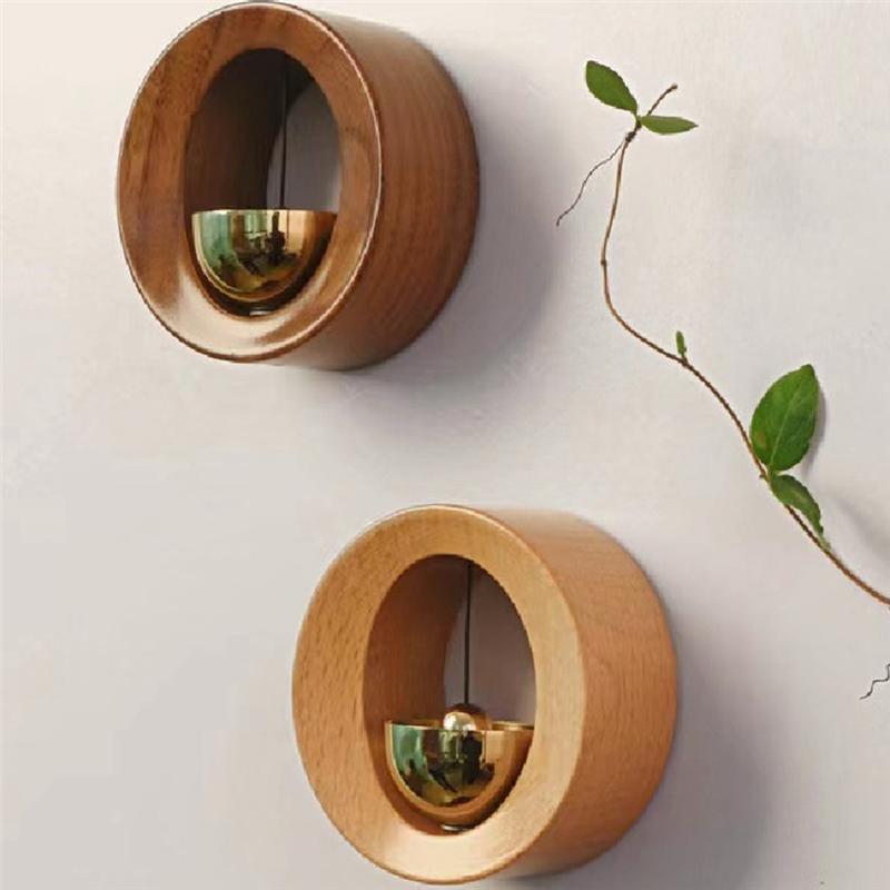 Wood Copper Wind Chime Wooden Wireless Door Bell Entrance Reminder Doorbell Aesthetic Home Decorations Doorbell B Durable