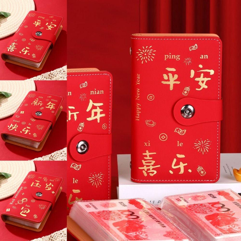 Funny 50Sheets Cash Deposit Book PU Large Capacity Money Saving Challeng Reusable Save Money Paper Money Deposit Bag New Year