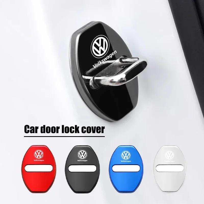 opq1 Car Styling Door Lock Cover Emblems Door Accessories For VW GTI Atlas Jetta Touareg Variant Golf Polo Taos Nivus Passat Tiguan A