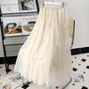 2023 Women's High-End Tulle A-Line Bowknot Midi Skirt for Spring and Autumn