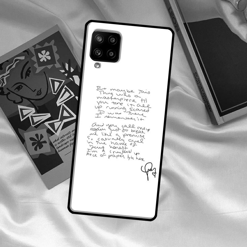 Чехол 'All Too Well Lyrics' для Samsung Galaxy A52 A32 A12 A33 A06 A16 A26 A36 A56 A15 A53 A13 A34 A54 A14 A35 A55