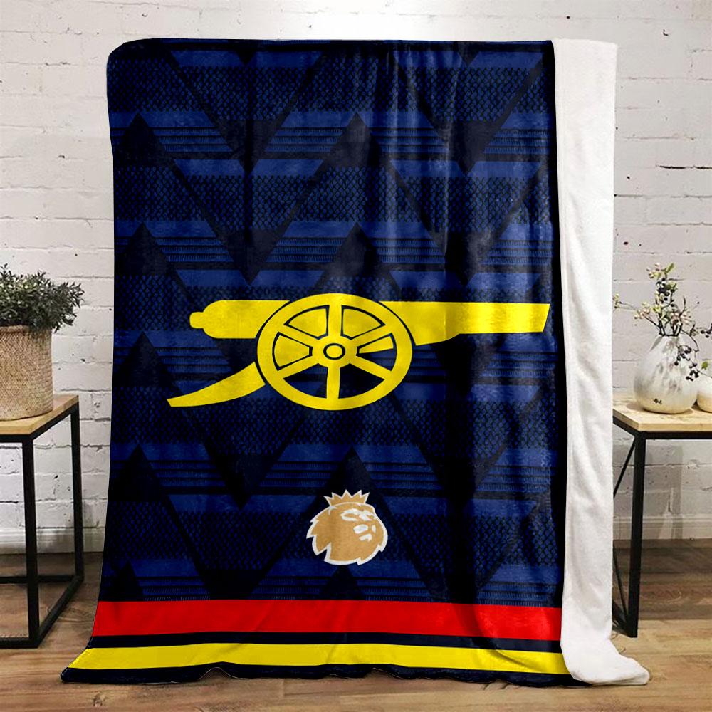 Blue Blanket with Yellow Cannon Design print blanket soft and cozy perfect for the living room bed sofa or a nap,gift