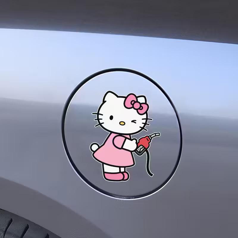 Милая Мультяшная Наклейка на Крышку Бензобака KT Cat для Украшения Автомобиля