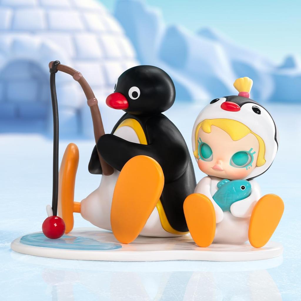 POP MART Baby Molly PINGU Fishing Time Pop Mart Gacha Gacha Blind Box Figure Пластиковая модель Премиум-игрушка ПВХ Мягкий винил Оригинальный персонаж День рождения