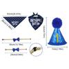 Pet Bow Tie Decorative Pet Birthday Set Adjustable Blue Dog Sequins Hat Polyester Dog Birthday Triangle Scarf Birthday Party