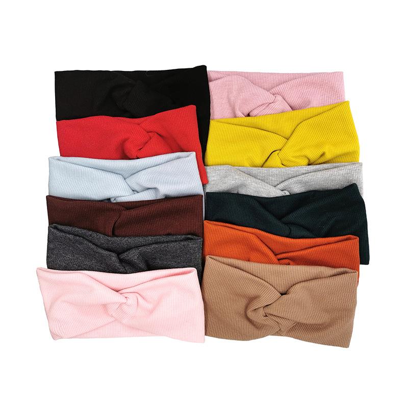 Большой размер Детская повязка на голову Девочки Йога Спорт Дети Дети Взрослые Женщины Повязка Однотонная Витая Узловая Мягкие Аксессуары для волос Тюрбан