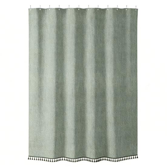 Бохо шторка для душа с кисточками, шторка для душа в стиле фермерского дома с бахромой, занавеска для ванной с люверсами и крючками для дома, автодома, декора ванной комнаты