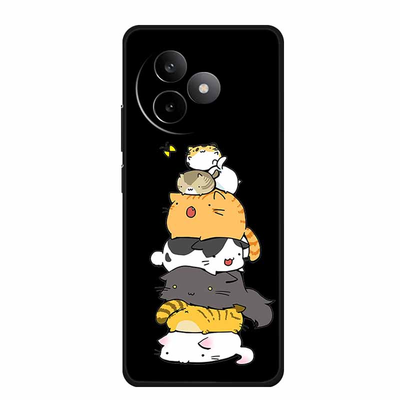 Чехол для телефона Xiaomi Redmi K80 Ultra Чехол Мягкий Черный Силикон Мультяшный Кот ТПУ Funda Для Redmi K 80 Ultra Чехол Coque 6.83" Корпус