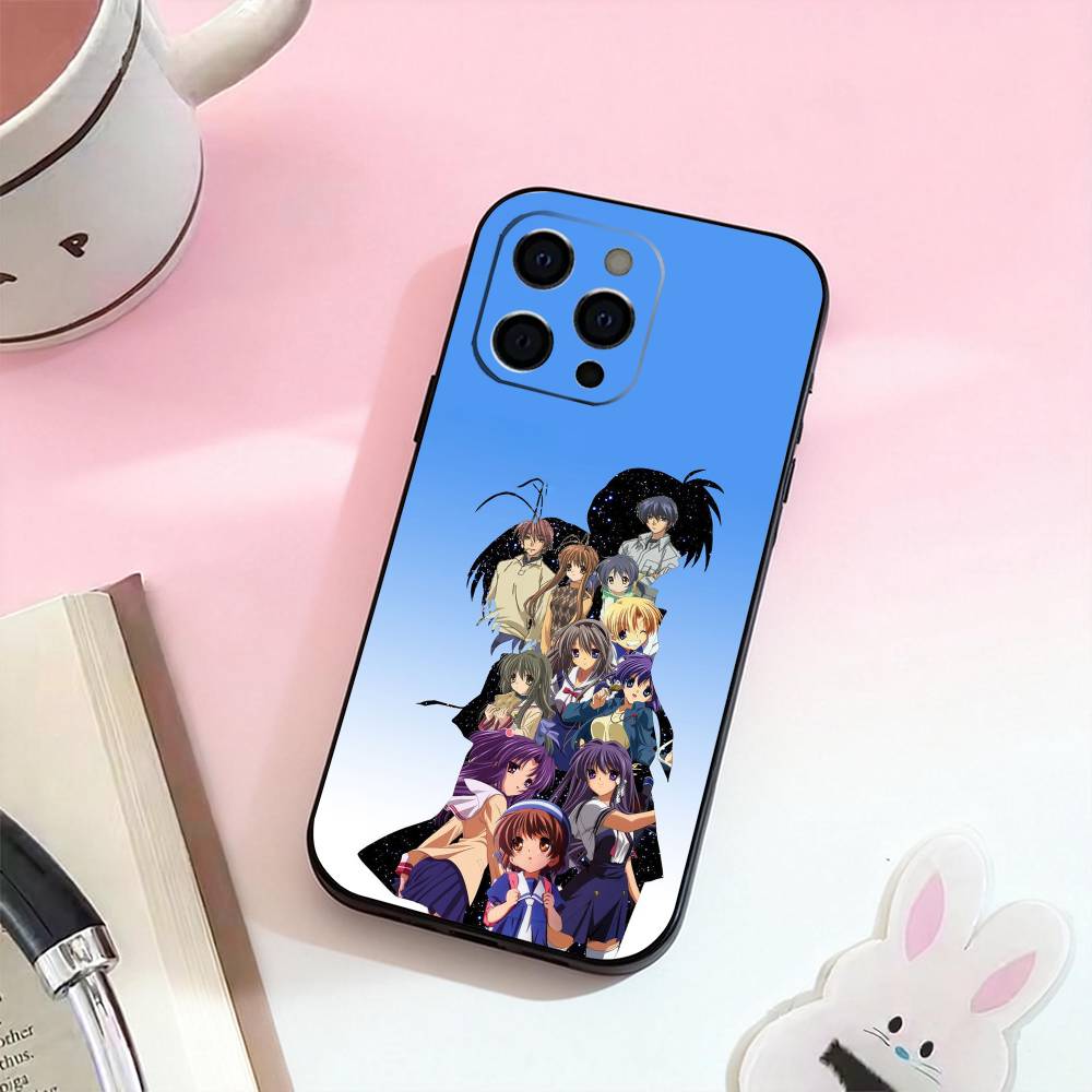 Anime C-Clannad The cutest   Phone Case For iPhone 17,16,15,14,13,12,11 Plus,Pro Max,Soft Silicone Black Cover