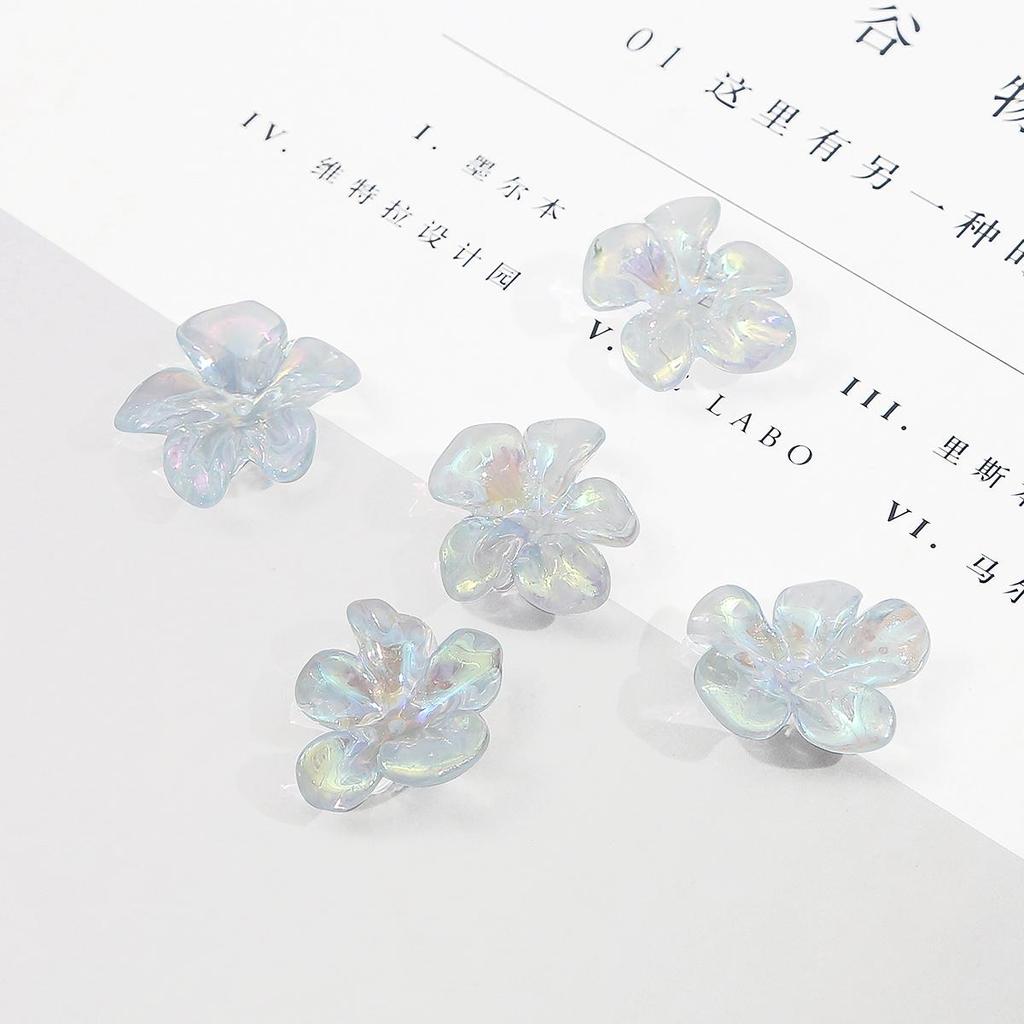 4pcs Acrylic Colorful Flowers Beads for DIY Jewelry Making Findings