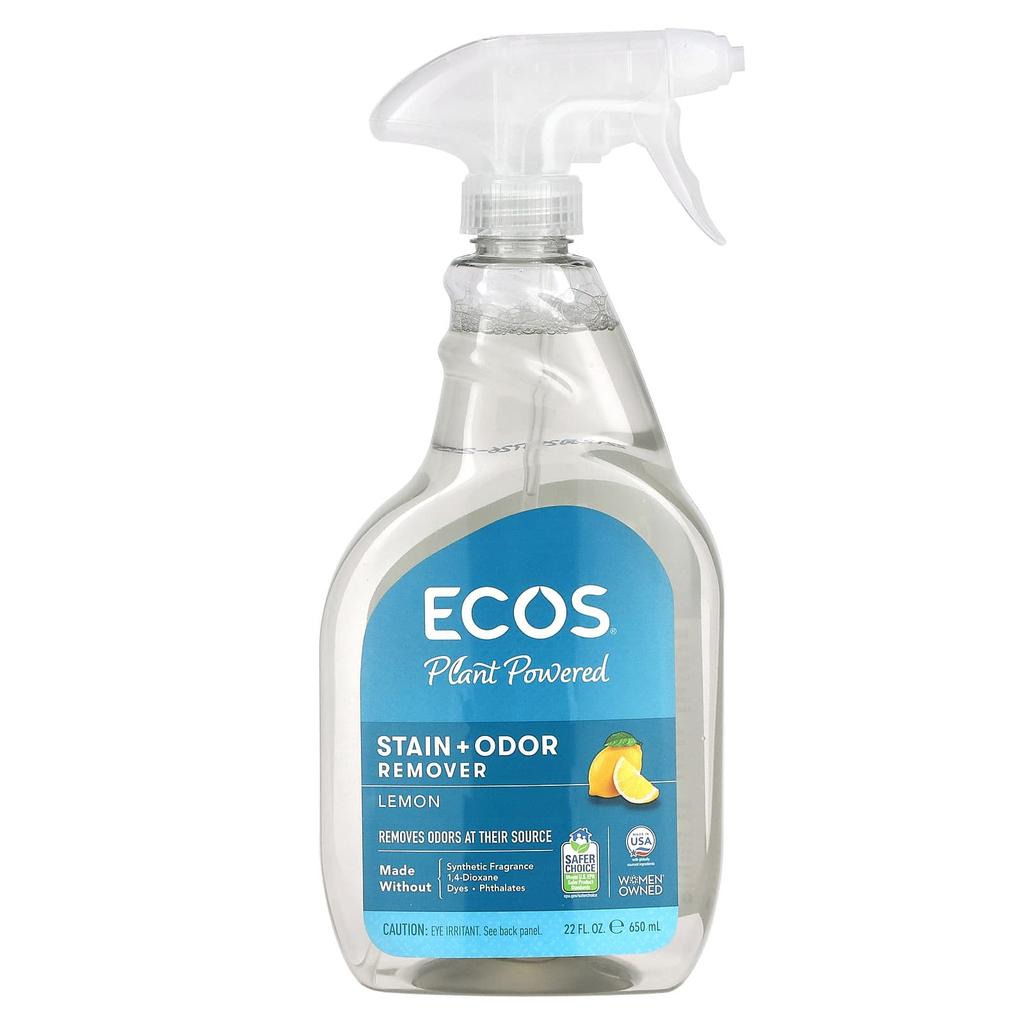 Ecos, Stain + Odor Remover, Lemon Scent, 650Ml(22Fl Oz)