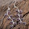 925 Sterling Silver Handmade Jewelry, Garnet Silver Earring, Women Earring, Statement Jewelry, Fashion Earring, Gift For Mum