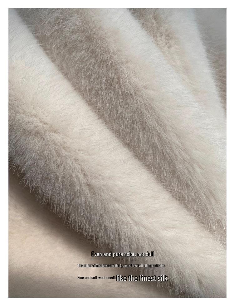 Пальто из искусственного меха для девочек в корейском стиле со шарфом - Размеры M и L, Коллекция Осень/Зима