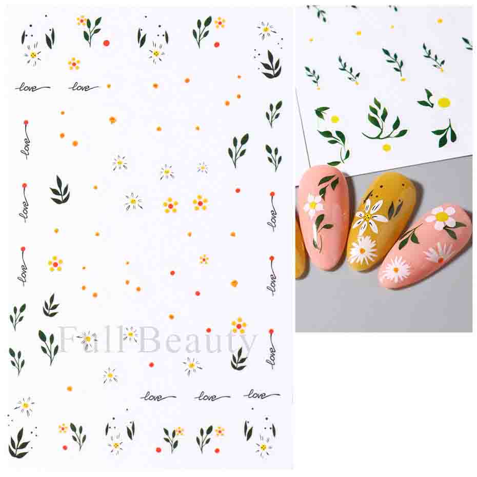 Красочные абстрактные волнистые линии 3D наклейки для дизайна ногтей цветок цветочный лист наклейки для ногтей украшения для ногтей