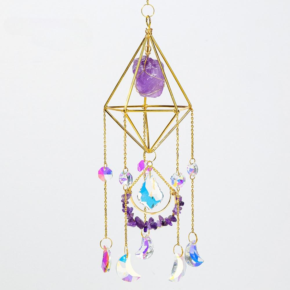 Кристалл, необработанный камень, ромбовидной формы, подвесные украшения, украшения, украшения для гостиной, балкона, подвески