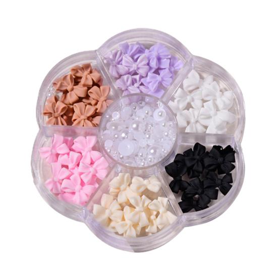 1 Box Nail Decals Cute 3D Effect Resin Nails Aurora Rhinestone Tools DIY