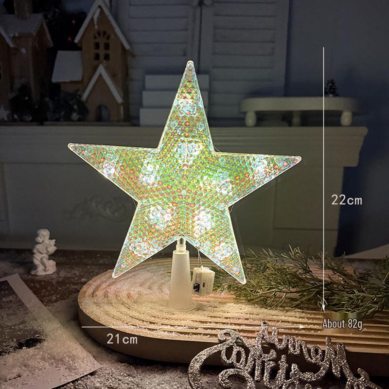 Twinkling Warm Glow Star Christmas Tree Topper - Light Luxury Holiday Window & Desktop Decoration