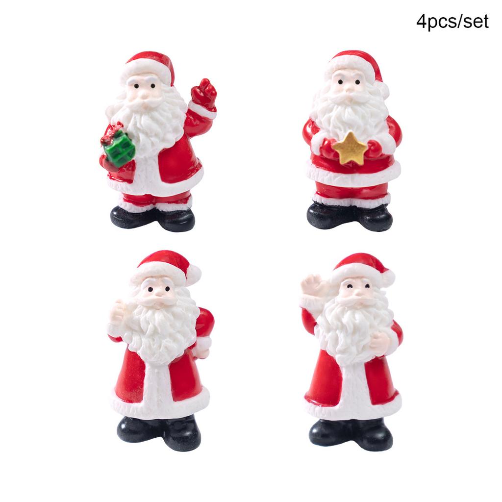 1/4 шт. Рождественская елка Санта Клаус Снеговик Лось Пингвин Колокольчик Миниатюрные ландшафтные украшения Дом Новый год Рождество Кукольный домик Декор