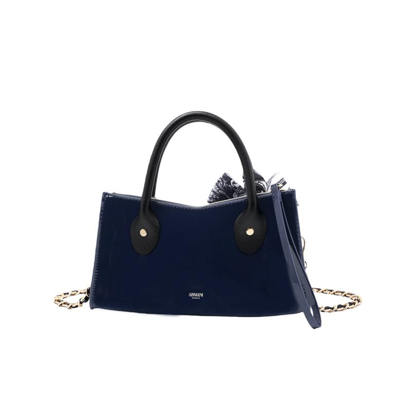 Armani Cosmetic bag/toiletry bag [Customized bag] Lanfeng Xinyu simple, niche, fashionable, versatile, trendy, high-end, light Blue maple island