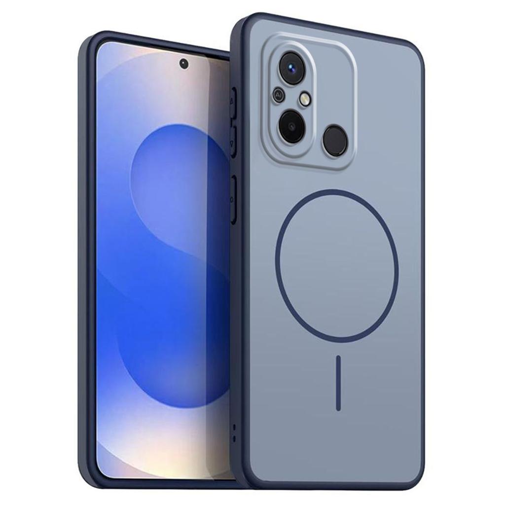 Однотонный матовый чехол из ТПУ для Xiaomi Redmi 12C Декоративная крышка с принтом кольца в стиле MagSafe