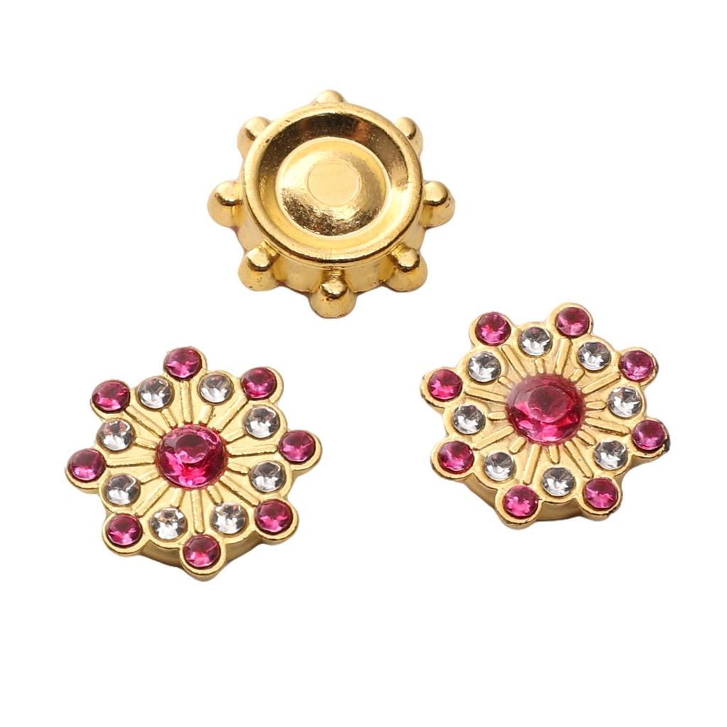 Plastic Spray Plated Snowflake Circular Gold Dot Diamond Sewing Tool Decorative Button Scrapbooking Garment DIY Apparel Accessories