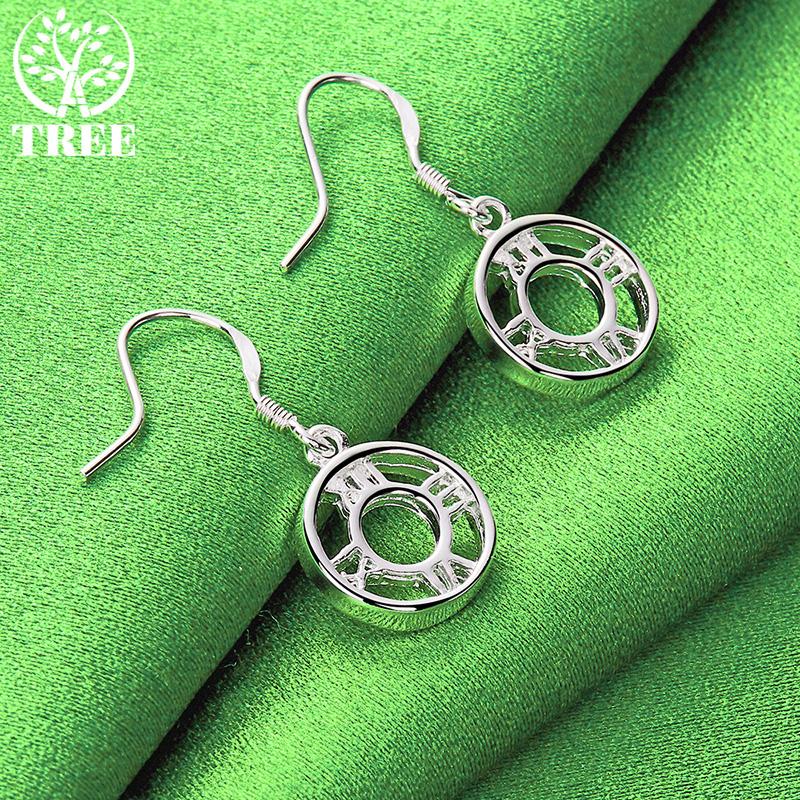 High-Quality 925 Sterling Silver Roman Numeral Round drop Earrings Versatile Jewelry For Women Birthday Engagement Wedding Party