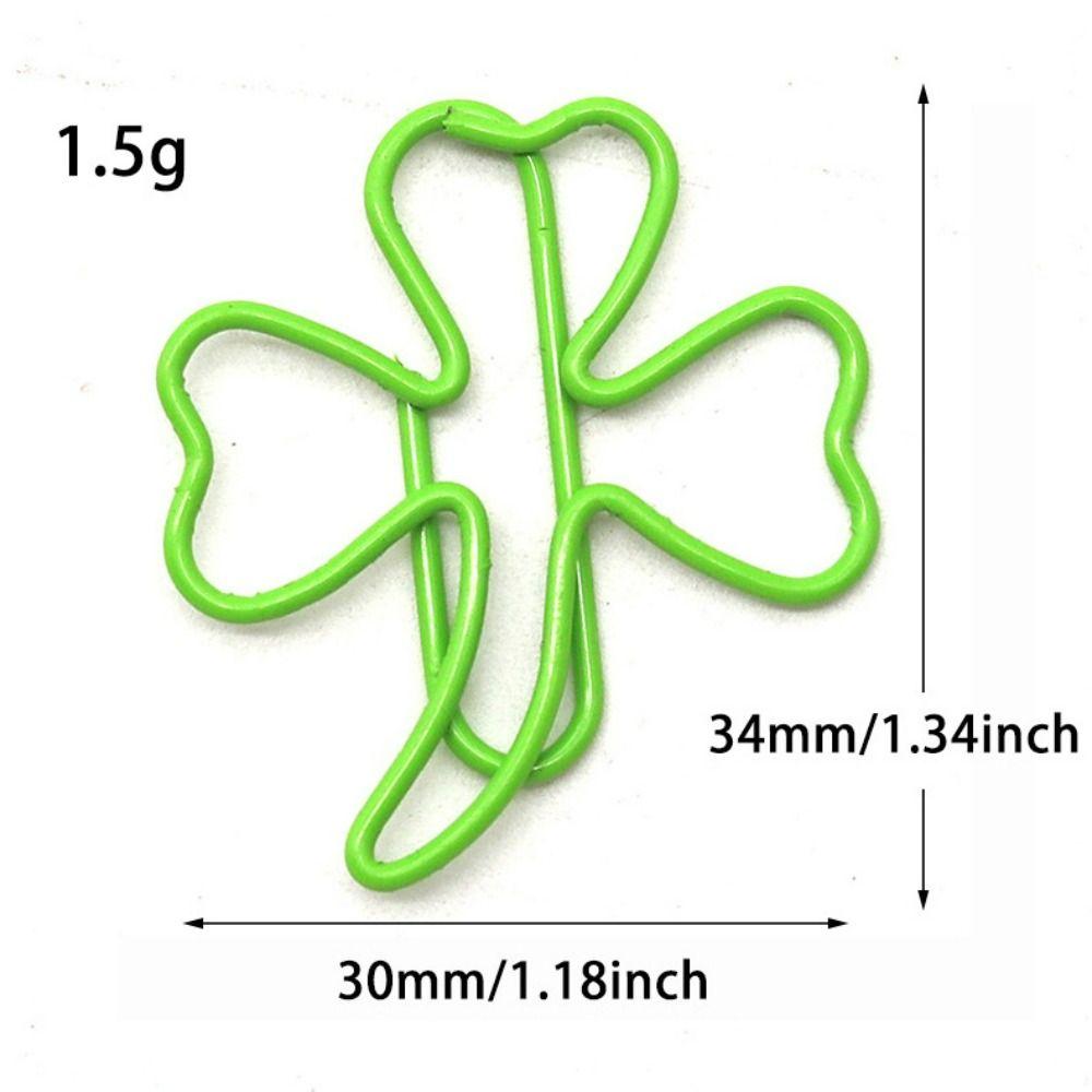 50Pcs Metal Paper Clip Clover Shaped File Clips Durable Bookmark