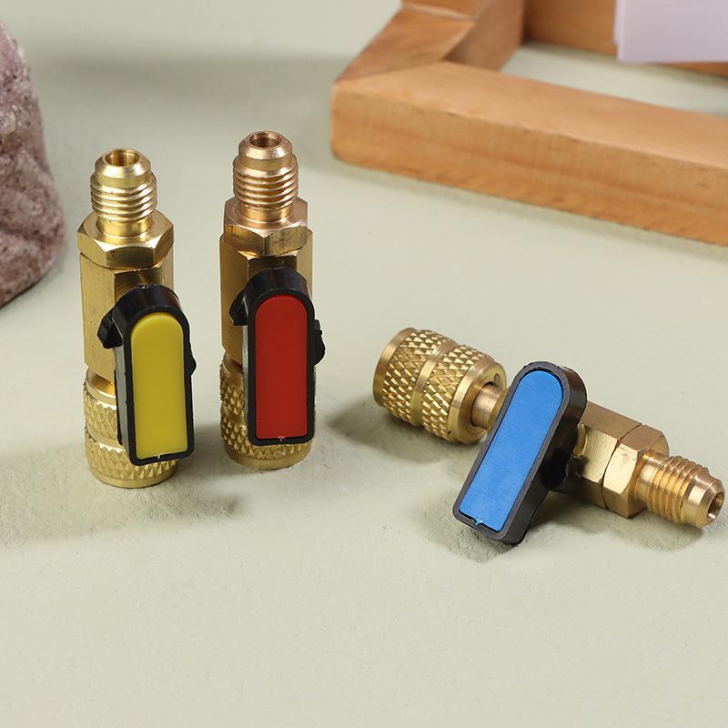 Шаровой кран для хладагента кондиционера 1/4" SAE Прямой запорный клапан для R134A R410A R22 R12 Зарядные шланги Хладагент для кондиционера
