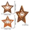 Экологичные деревянные ornaments-звезды для Рождественского вертепа, подвески в форме звезды, полые, подвесные рождественские украшения для семьи