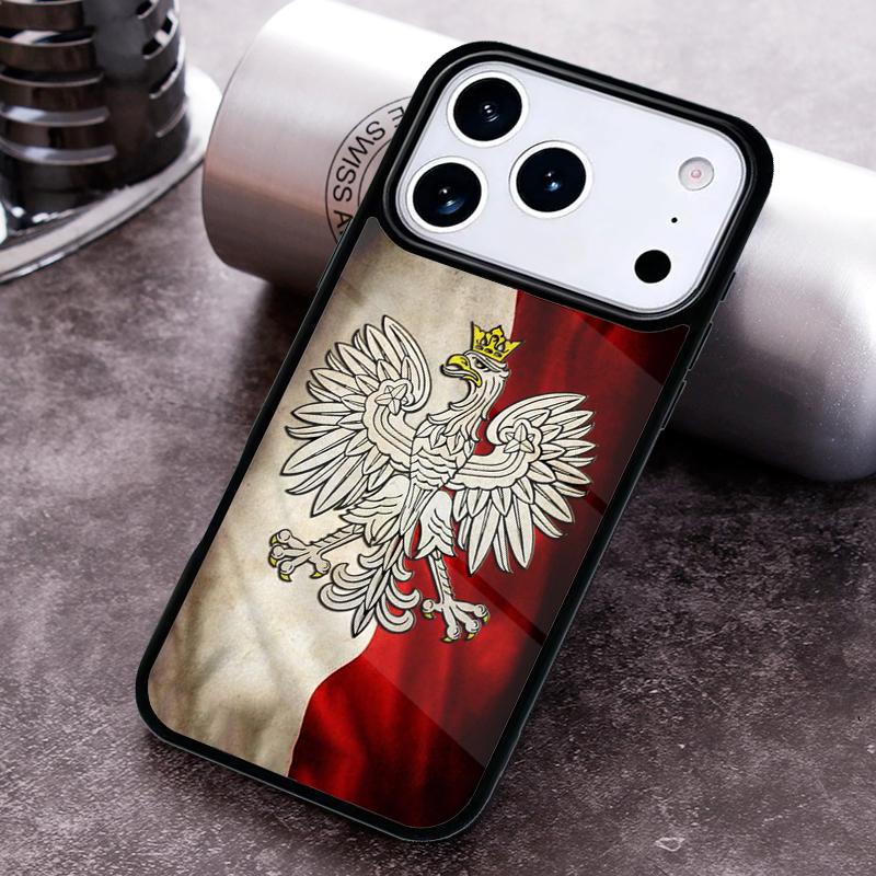 Чехол для телефона с флагом Польши для iPhone 17 16 15 Pro Max Air 14 13 12 11 Plus Ударопрочный Чехол Capa