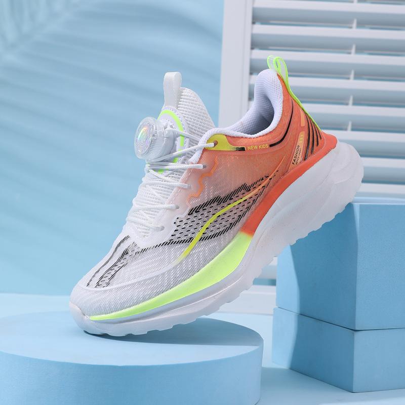Летние кроссовки для мальчиков без шнурков, дышащая сетка, нескользящая, модные кроссовки с застежкой-пряжкой, спортивная обувь, кроссовки для детей среднего и старшего возраста