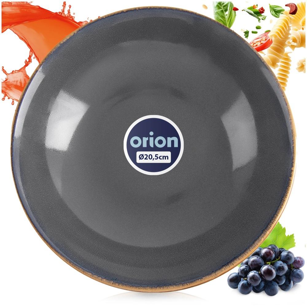 Deep ceramic dinner plate, gray GLAZE, 20.5 cm