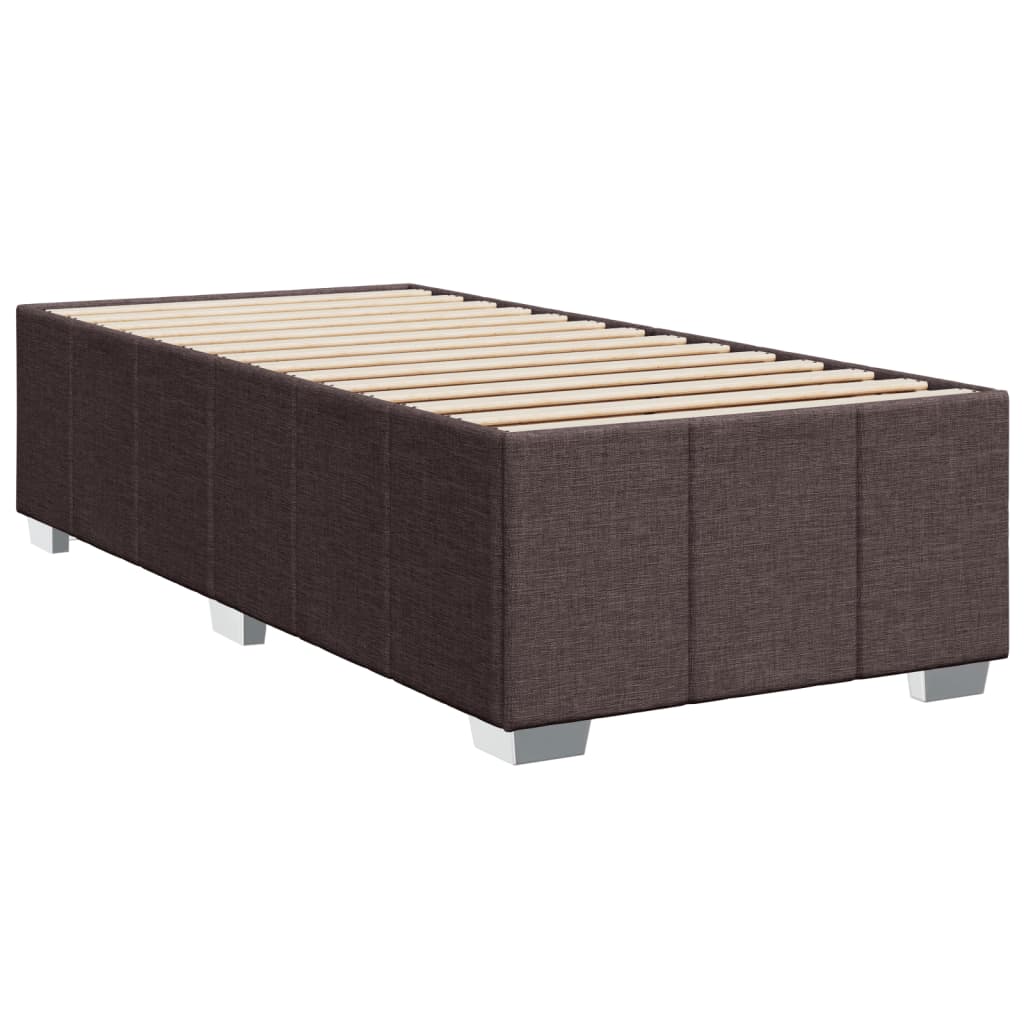 Box Spring Bed with Mattress Dark Brown 100x200 cm Fabric