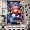 Wall Hanging Tapestry With Custom Name & Text, Jujutsu Kaisen Decorative Tapestry For Bedroom