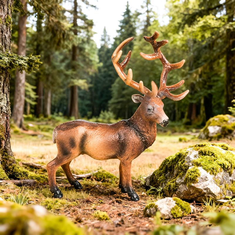 Oenux Лесные Олени Животные Симуляция Дикий Белохвостый Лось Фигурки Лось Фигурки Модель Украшение Игрушка Детский Рождественский Подарок