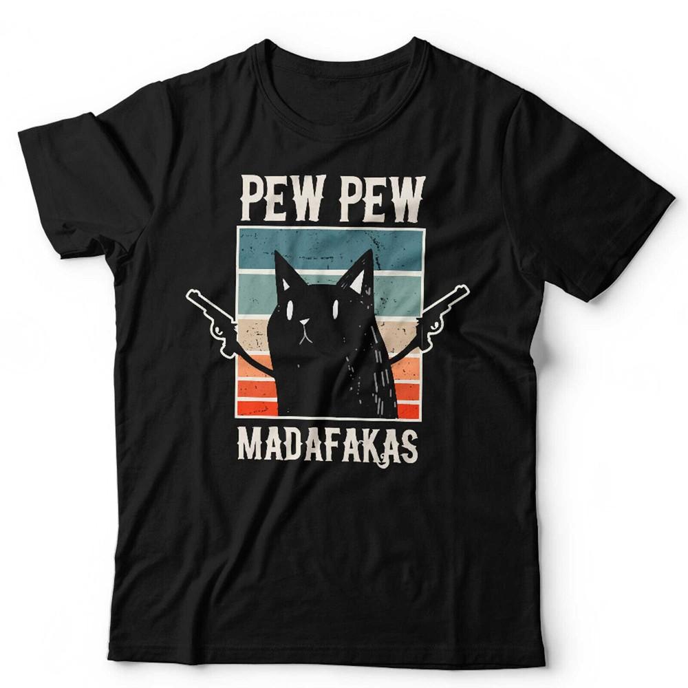 Pew Pew Madafakas Футболка Унисекс Детская НОВАЯ Забавная Любитель Кошек Ретро Винтаж