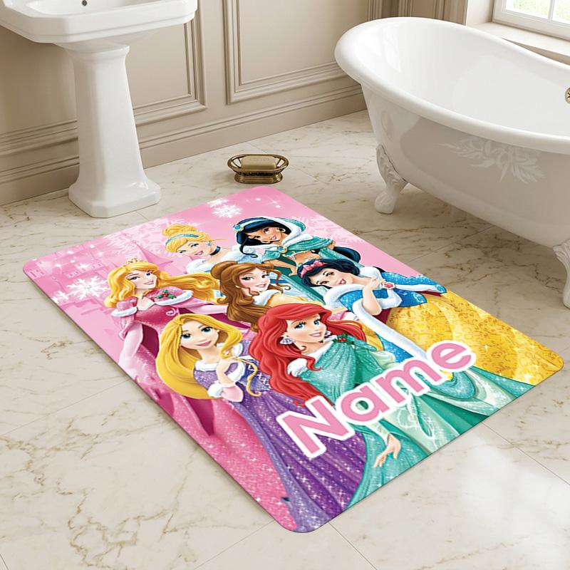 Personalized Name Princess Fantasy Living Room Non-Slip Area Rug Soft Carpet for Bedroom Kids Playroom Sofa Office Home Decor Doormat