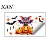 Removable Fall Window Decorations for Store Cute Halloween Wall Decals, Black Cat Witch Bat Pumpkin Stickers, Layered Three Dimensional Decor