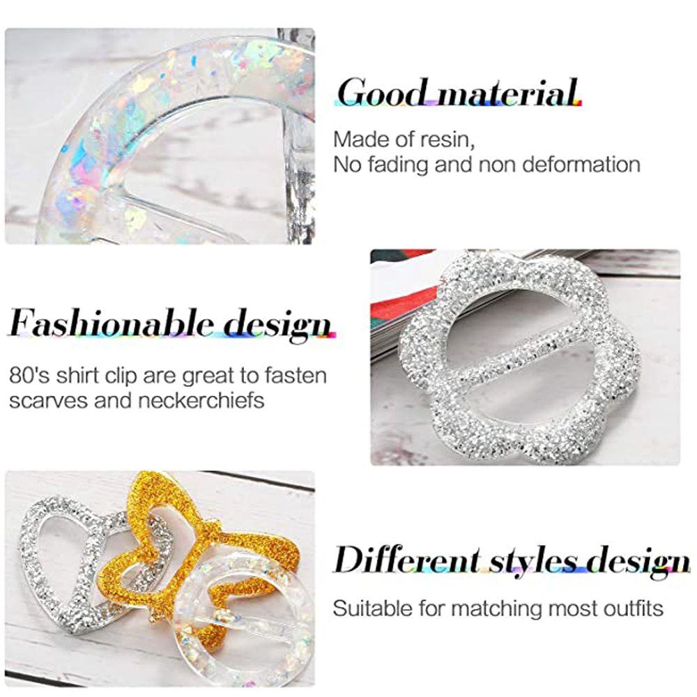 Garment Accessories Clothes Decoration Round Heart Scarf Buckle Garment buckle T Shirt Clips Resin