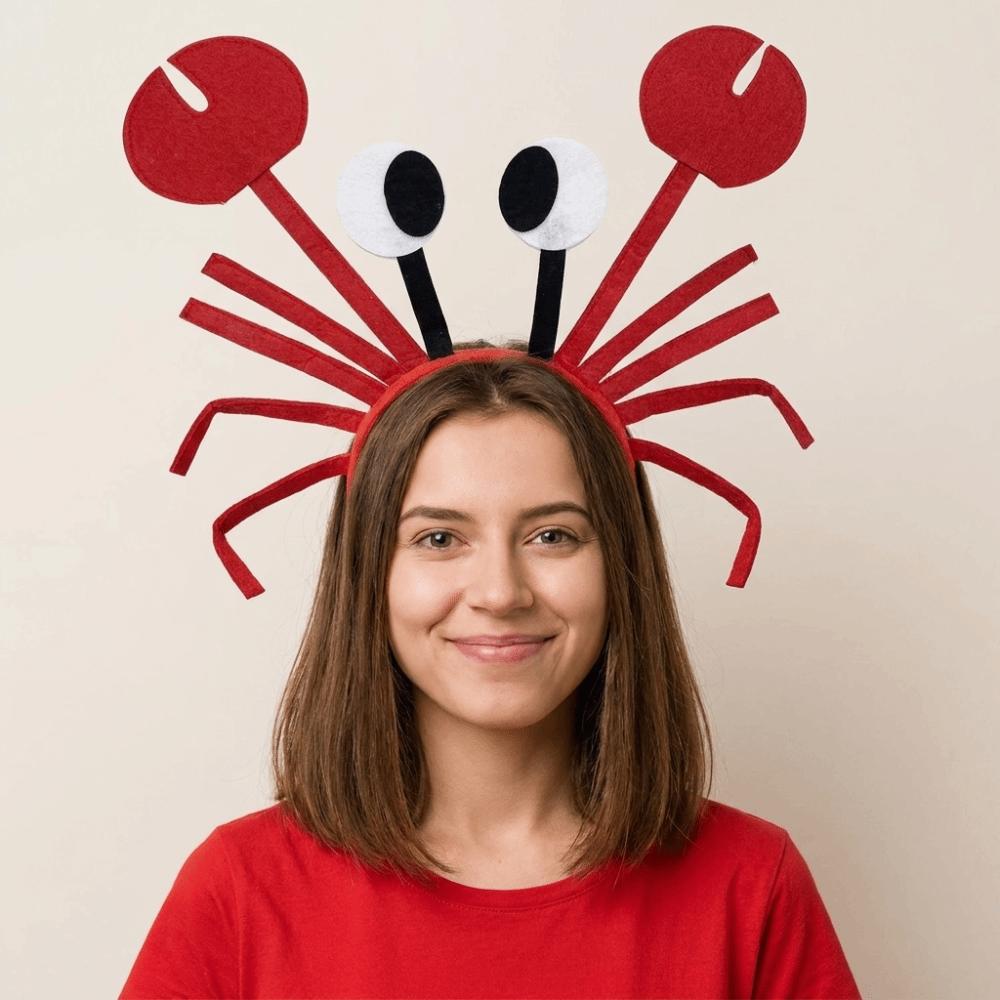 with Gloves Red Lobster Costume Set Cartoon Animal Headgear Costume Headwear Women