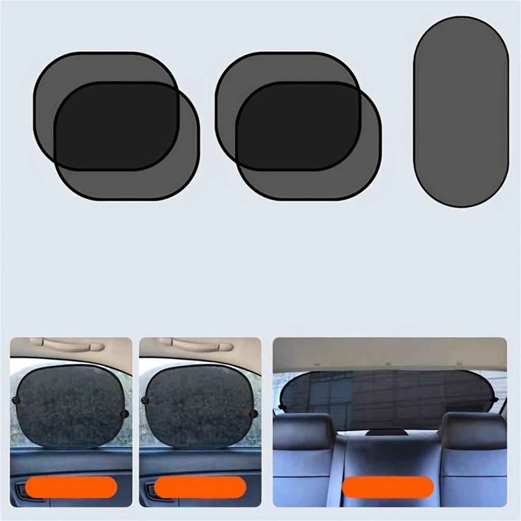5 шт. в наборе автомобильные солнцезащитные шторки для боковых и задних окон, защита от ультрафиолетовых лучей для детей, солнцезащитный козырек с присоской, универсальный для большинства автомобилей