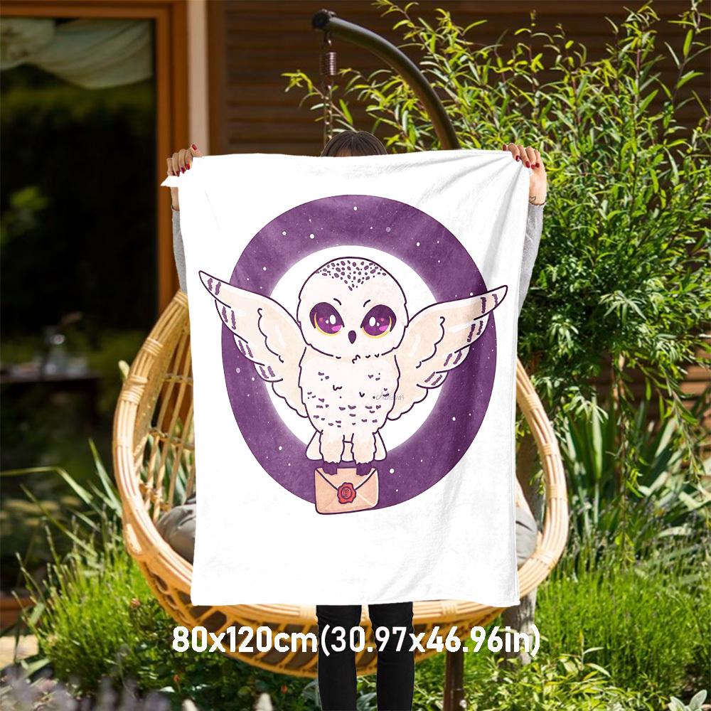 1 шт. Сова Конверт Ночь На Открытом Воздухе Фланелевое Пледовое Одеяло Все Сезоны Мягкое Тепло, Домашний Декор 1031185