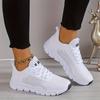 Women's Solid Color Casual Sneakers, Lace Up Comfy Breathable Soft Sole Shoes, Lightweight Low-top Running Shoes