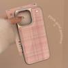 Розовый клетчатый узор Подходит для 16 Apple 15 Promax Чехол для мобильного телефона Iphone 14 Капля клея 13 Корейский милый 15 Huawei Жесткий