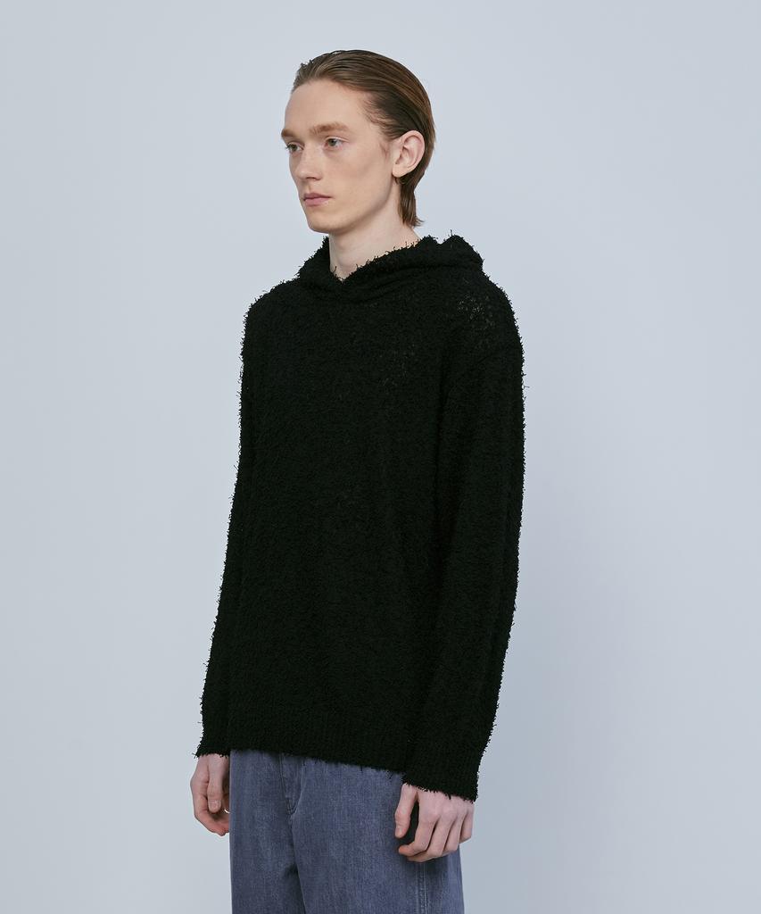 KNITTED Tail Hoodie Knit Black