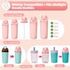 Button-type leak-proof replacement lid Pink compatible with 16/24/32/40 oz water cups BPA-free