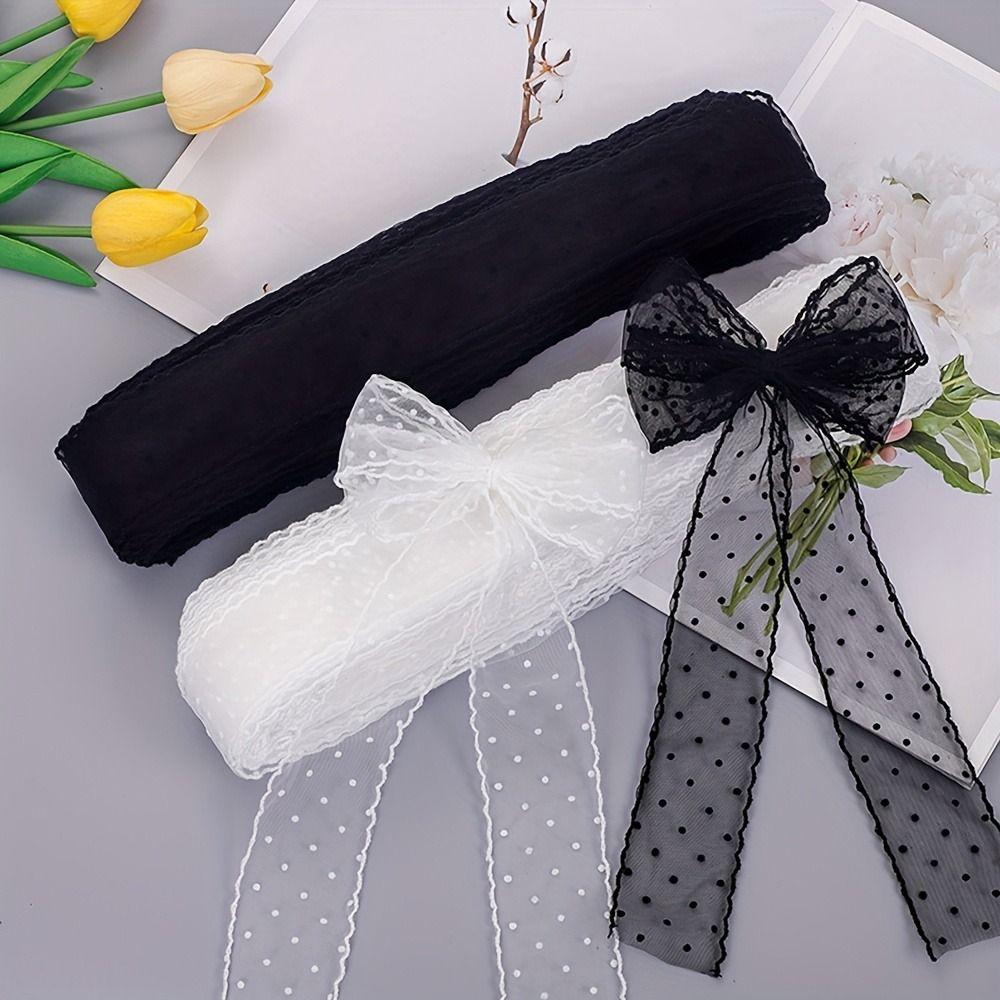 DIY Polka Dot Mesh Ribbon Retro Lace Fabric Ribbon  for Bouquets Gift Wrapping Sewing